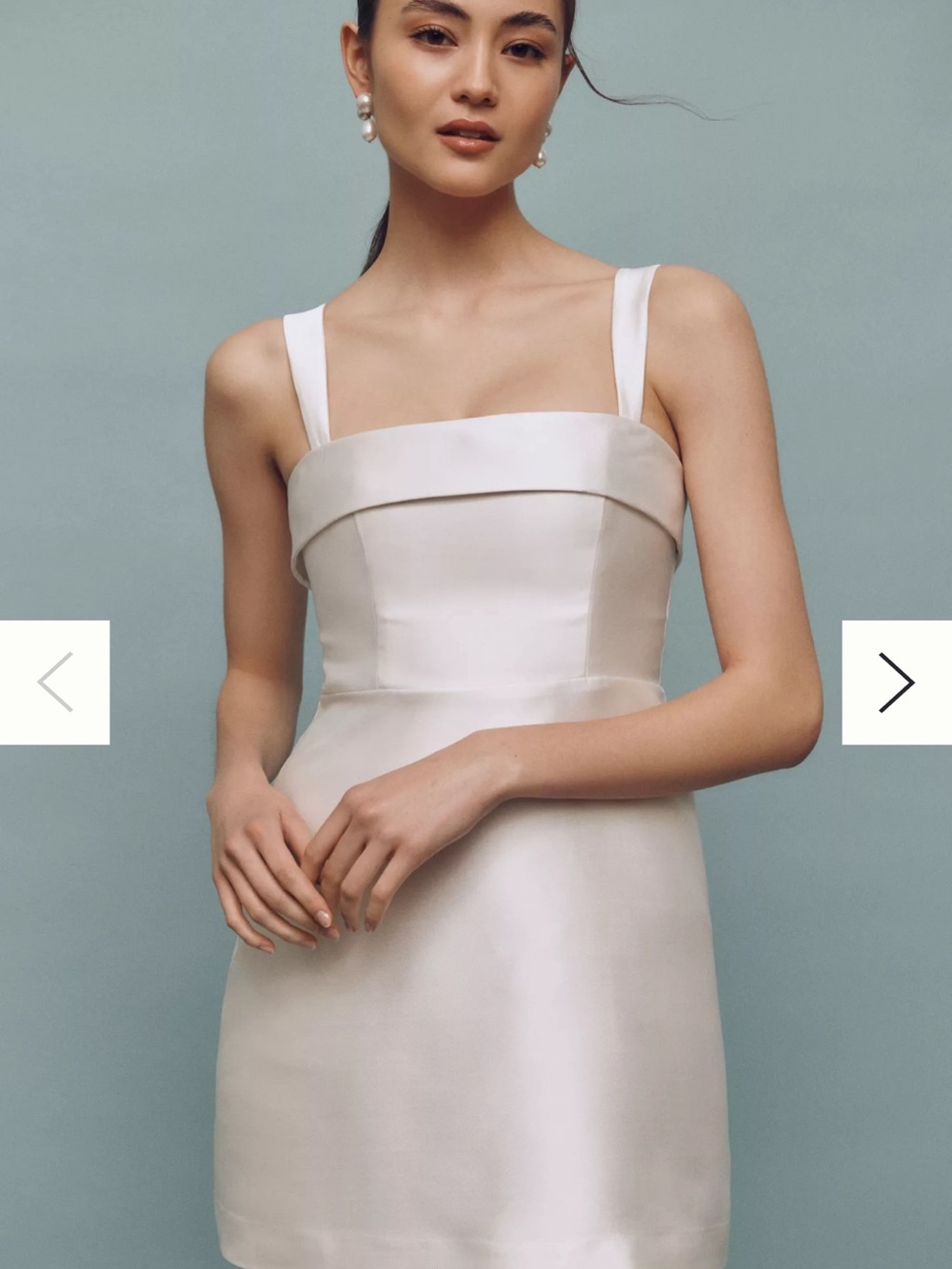 BHLDN Sleeveless Square-Neck Taffeta A-Line Mini Dress
